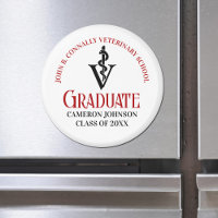 Veterinary Caduceus Custom Red Black Graduation