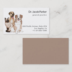 Veterinary Clinic Dogs & Cat Business Card