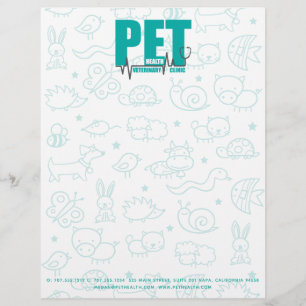Veterinary Clinic Modern Blue Custom Letterhead