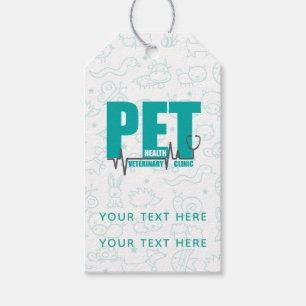 Veterinary Clinic Modern Blue Promotional Gift Tags