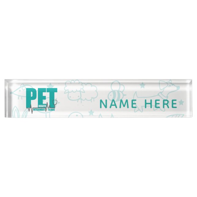 Veterinary Clinic Modern Logo Nameplate (Front)