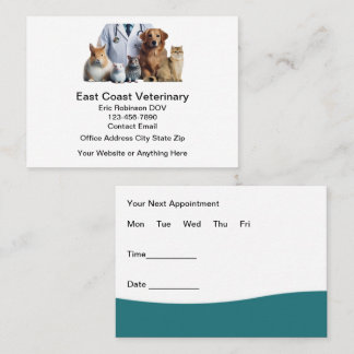 Veterinary Doctor Appointment Cards Design