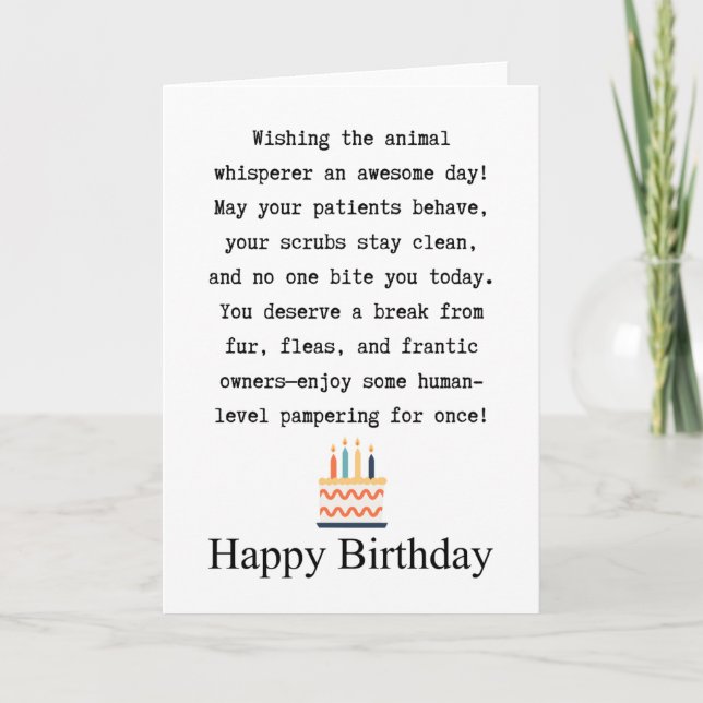 Veterinary doctor birthday card (Front)