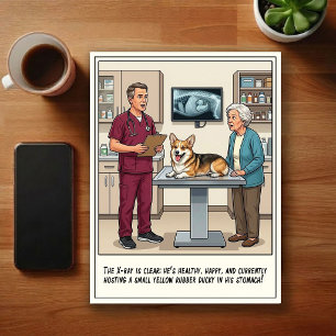 Veterinary ER Adventures Cartoon Postcard