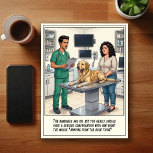 Veterinary ER Adventures Cartoon Postcard