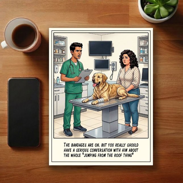 Veterinary ER Adventures Cartoon Postcard (Creator Uploaded)