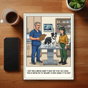 Veterinary ER Adventures Cartoon Postcard