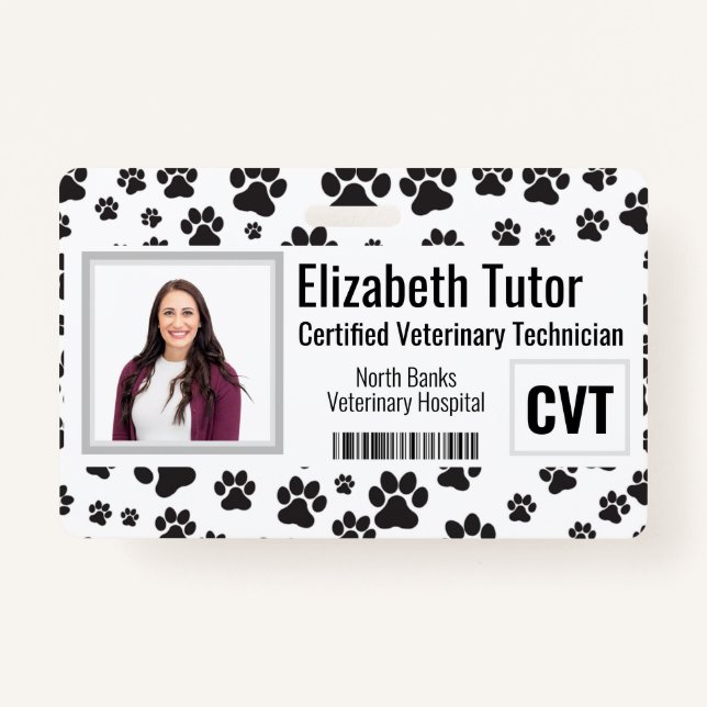 Veterinary Facility Name Badge ID Badge (Front)