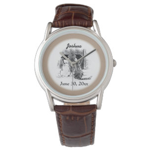 Veterinary Graduation Dog and Cat, Round Gift Watch