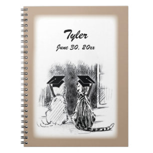 Veterinary Graduation Dog and Cat, Vertical Gifts Notebook