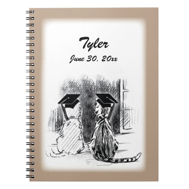 Veterinary Graduation Dog and Cat, Vertical Gifts Notebook (Front)