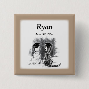 Veterinary Graduation, Dog & Cat, Square Gifts 15 Cm Square Badge