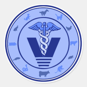 veterinary logo 5 classic round sticker