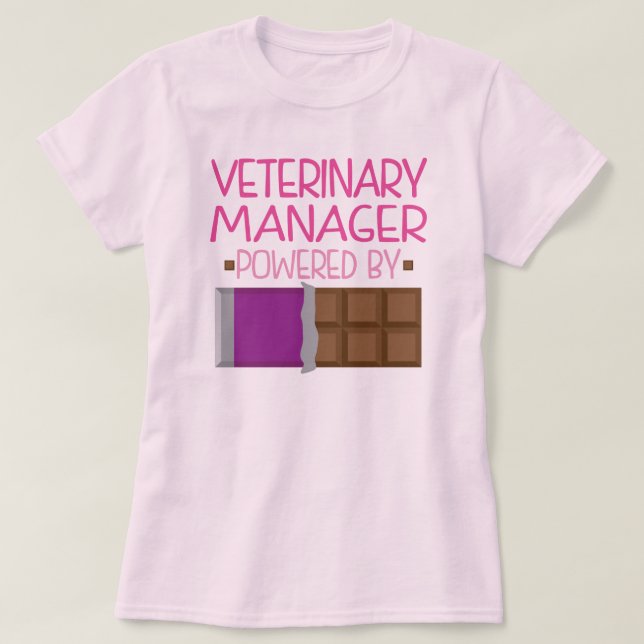 Veterinary Manager Chocolate Gift for Her T-Shirt (Design Front)