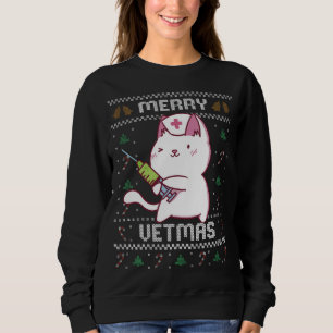 Veterinary Medicine Cute Cat Vet Ugly Christmas Sw Sweatshirt