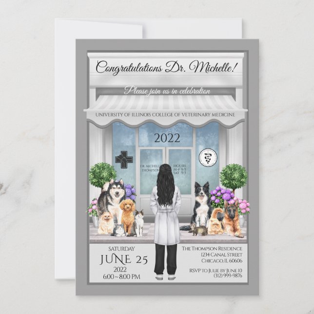 Veterinary Medicine Graduation Invitation (Front)