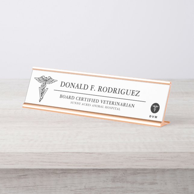Veterinary Medicine Personalised Desk Name Plate (Front)