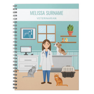 Veterinary Medicine Vet Woman Doctor Pet Care Notebook