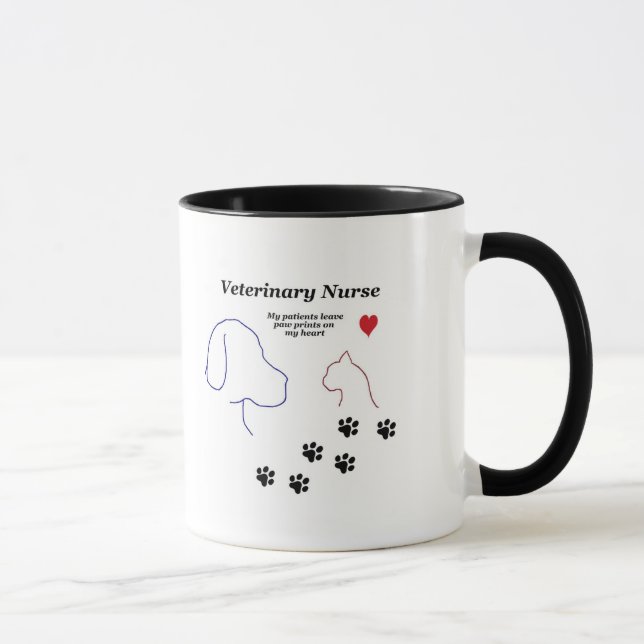 Veterinary Nurse-Paw Prints on My Heart Mug (Right)