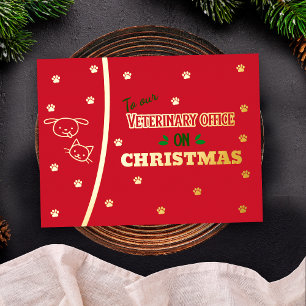 Veterinary Office Christmas Cat Dog Gold Holiday