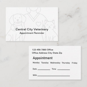 Veterinary Pet Care Appointment Business Cards