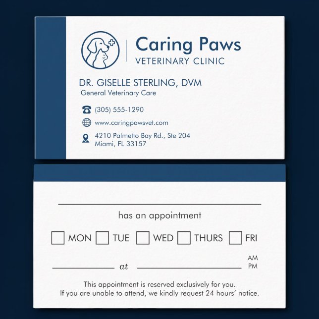 Veterinary Pet Clinic Appointment Reminder   Card (Creator Uploaded)