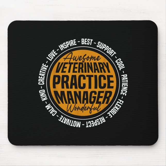 Veterinary Practice Manager Funny Vet Tech Week  Mouse Pad (Front)