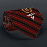 Veterinary Professional Framed Monogram Red Tie<br><div class="desc">A red striped personalised tie tailored to Veterinary professionals featuring the first or last name monogram inside a faux gold wreath.</div>