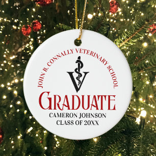Veterinary School Graduation Customised Christmas Ceramic Tree Decoration