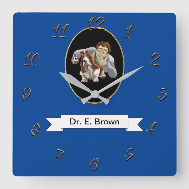Veterinary Square Wall Clock (Front)