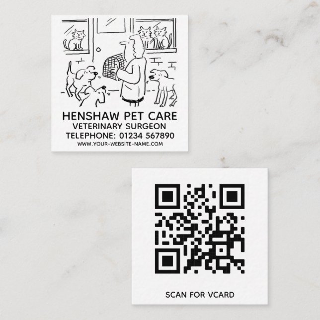 Veterinary Surgeon Promotional Square Business Card (Front/Back)