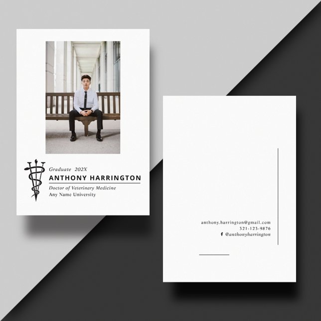 Veterinary Symbol Photo White Black Announcement (Creator Uploaded)