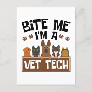 Veterinary Technician Bite Me I'm a Vet Tech Postcard