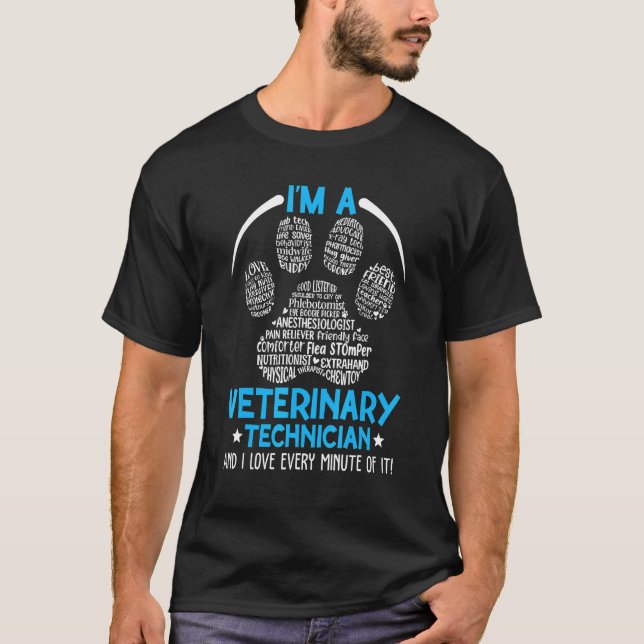 Veterinary Technician Paw Print  Vet Tech Life 1 T-Shirt (Front)