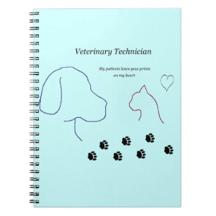 Veterinary Technician - Paw Prints on My Heart Spiral Notebook