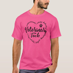 Veterinary Technician Small Animal Vet Tech Heart  T-Shirt