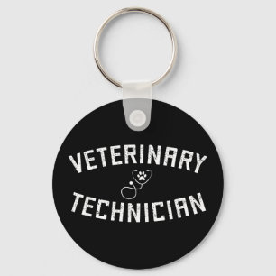 Veterinary Technician   Vet Tech Paw  Stethoscope Key Ring