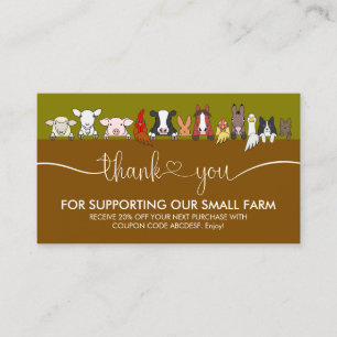 Veterinary Thank You Business Card