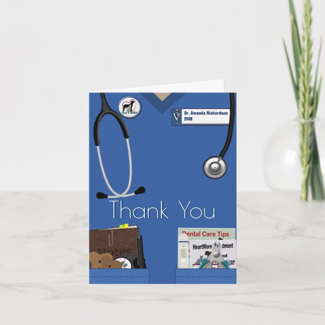 Veterinary Thank You In Blue (Front)