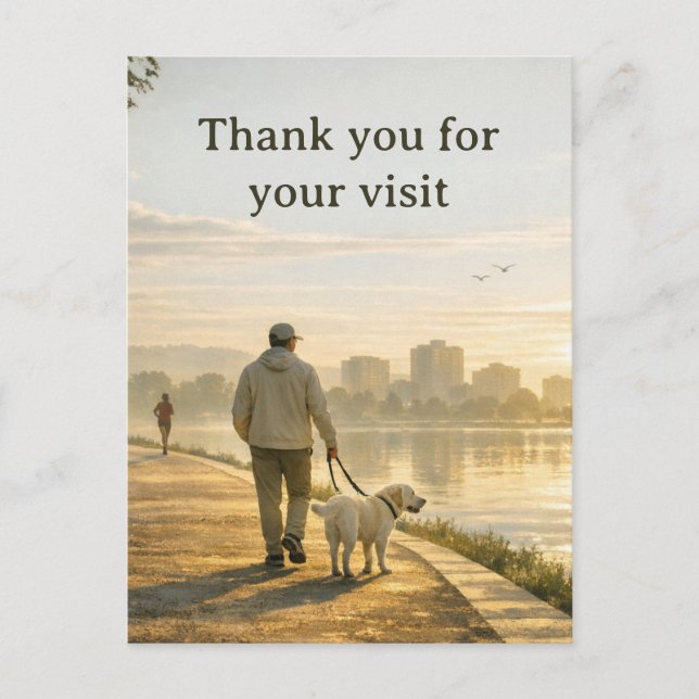 Veterinary Thank‑You Postcard – Quiet Walk Design (Front)