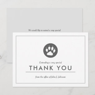 Veterinary Themed Minimalist Flat Thank You Card