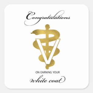 Veterinary White Coat Ceremony Congratulations Square Sticker