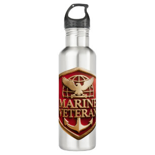 VetGearHQ.com Marine Corps Veteran Logo Emblem 710 Ml Water Bottle