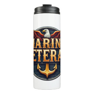 VetGearHQ.com Marine Corps Veteran Logo Emblem Thermal Tumbler
