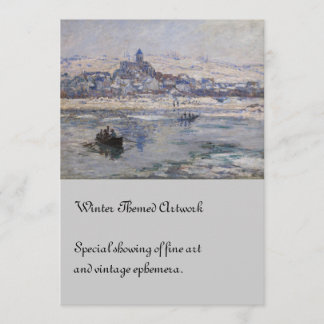 Vetheuil en Hiver Boat on River Invitation