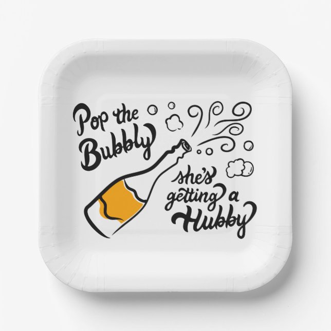 Veuve Before Vows: Champagne Bachelorette Paper Plate (Front)