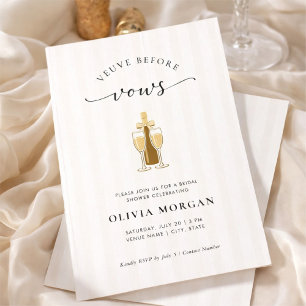 Veuve Before Vows Elegant Champagne Bridal Shower Invitation