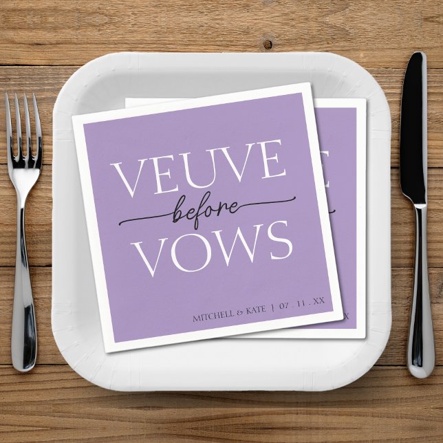 Veuve Before Vows Lavender Purple Bridal Shower Napkin (Veuve Before Vows Lavender Purple Bridal Shower Napkins
)
