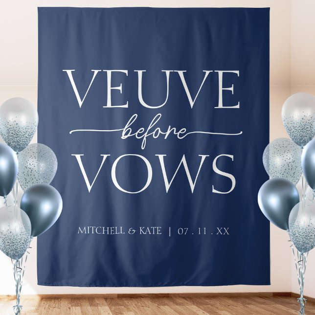 Veuve Before Vows Navy Blue & White Bridal Shower Tapestry (Veuve Before Vows Navy Blue & White Bridal Shower Tapestry
)