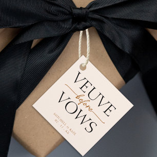 Veuve Before Vows Tan Brown Bridal Shower Favour Tags